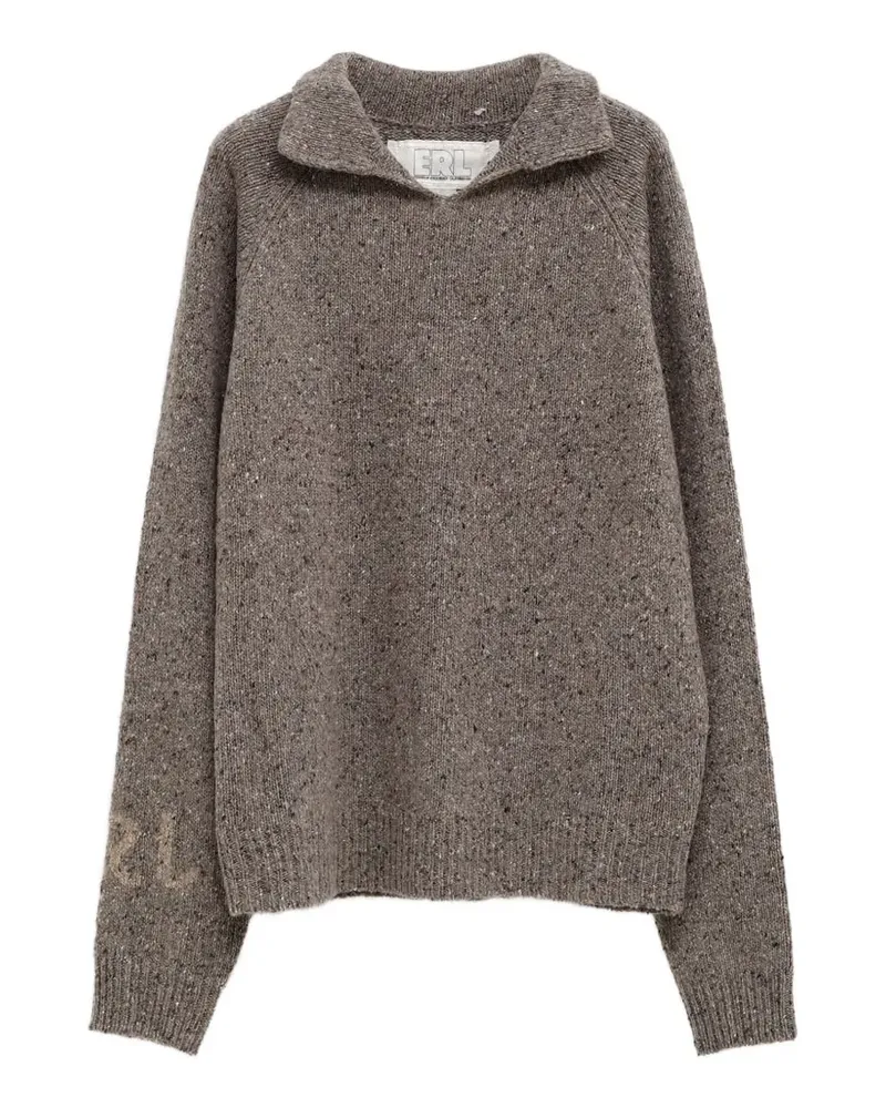 ERL Gestrickter Pullover mit Polokragen - Braun Braun