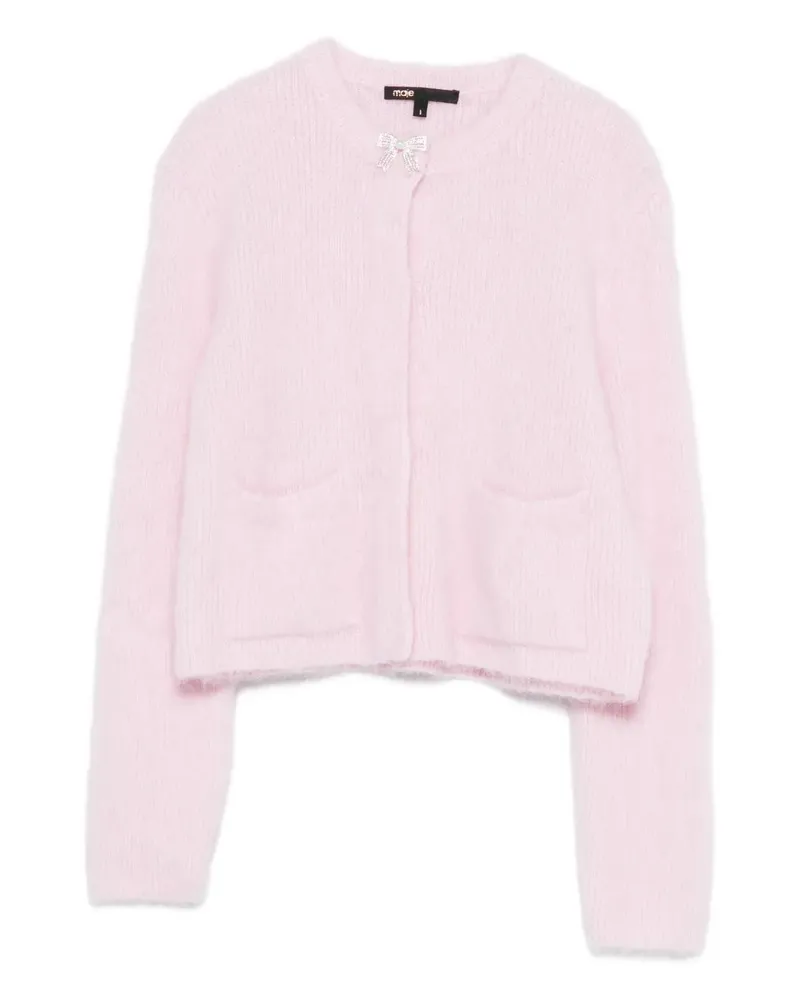 Maje Langärmeliger Cardigan mit Kragendetail - Rosa Rosa