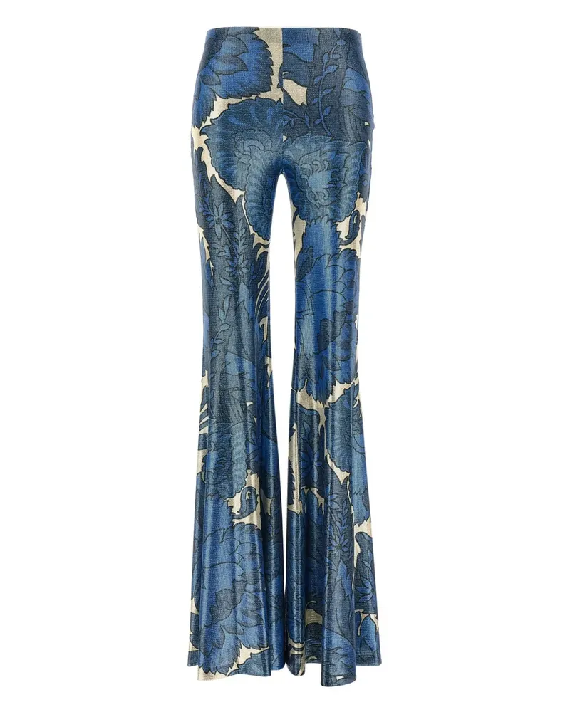 Etro Hose mit Blumen-Print - Blau Blau