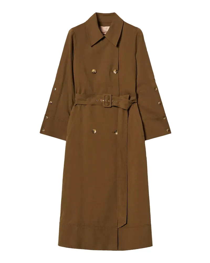 Twin-Set cotton-blend gabardine trench coat - Braun Braun