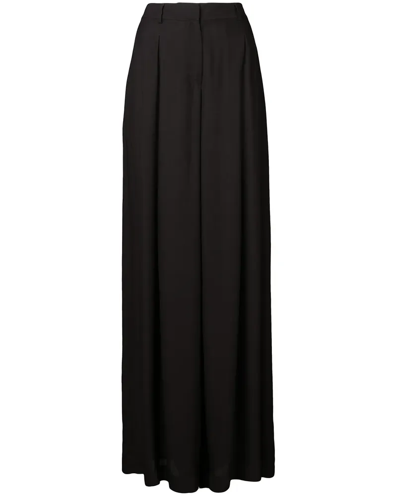 OFF-WHITE Palazzohose mit Bundfalten - Schwarz Schwarz