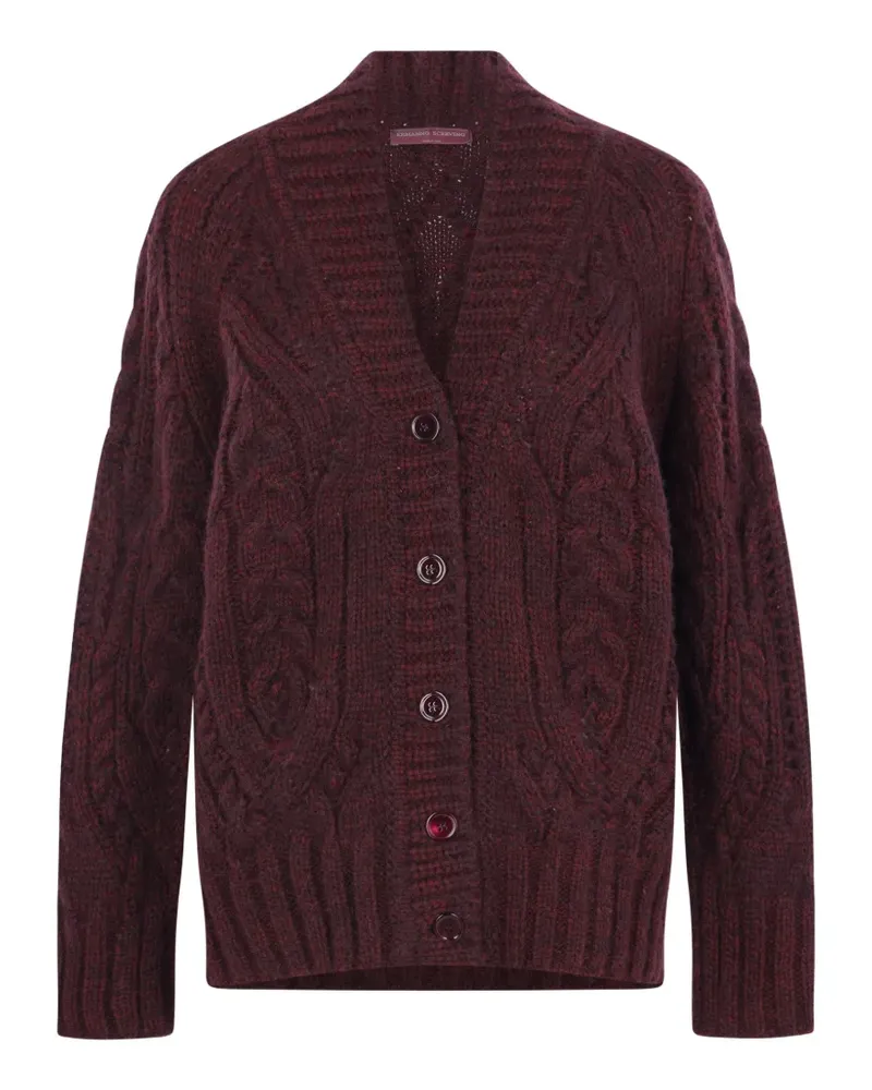 Ermanno Scervino Cardigan mit Zopfmuster - Rot Rot
