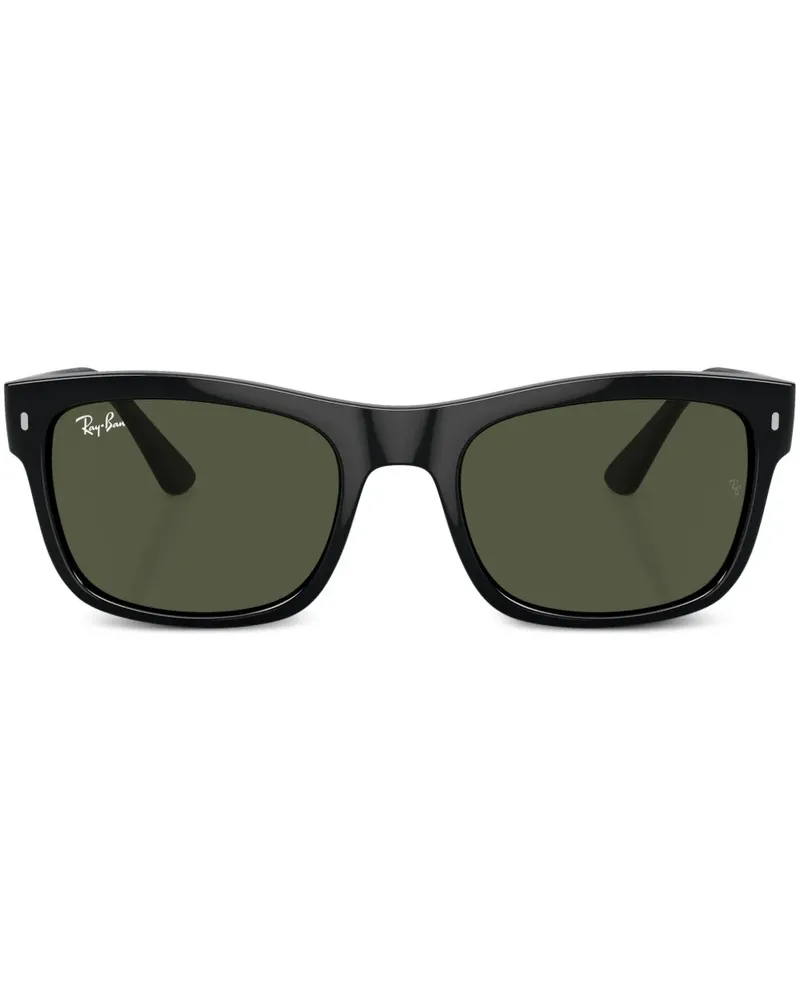 Ray Ban Eckige Sonnenbrille mit Logo-Schild - Schwarz Schwarz