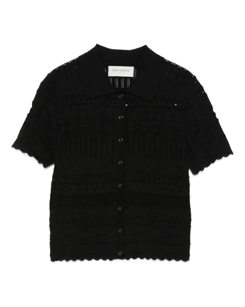 Ermanno Scervino perforated polo top - Schwarz Schwarz