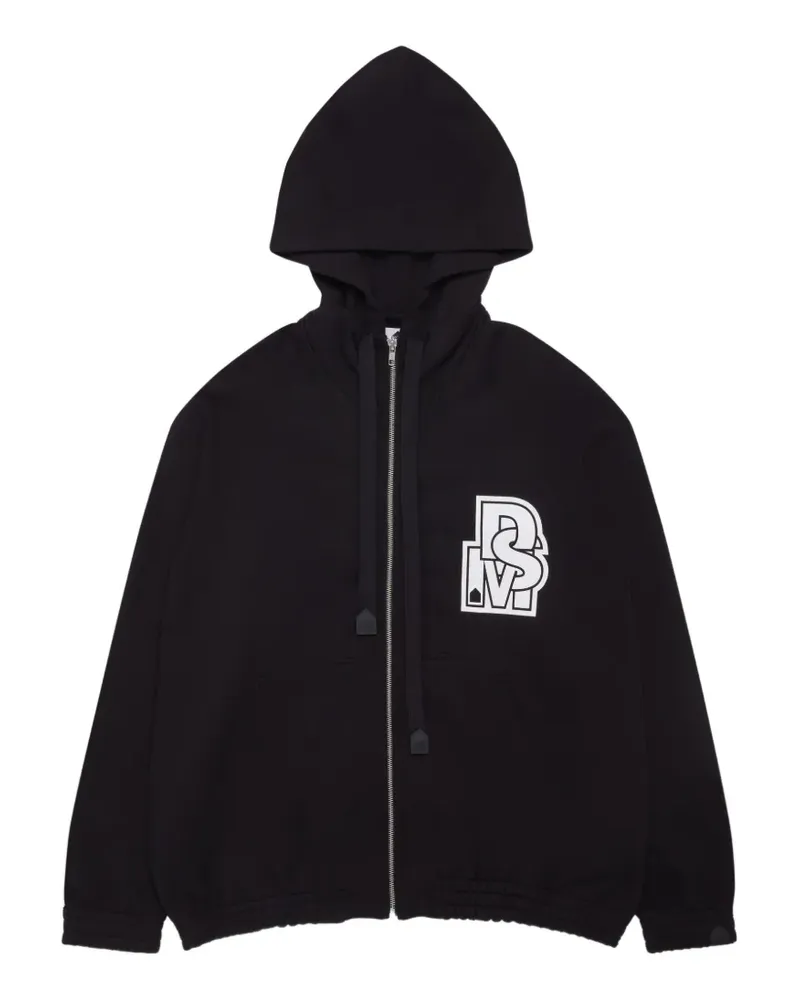 Noir Kei Ninomiya graphic-print zip-up hoodie - Schwarz Schwarz