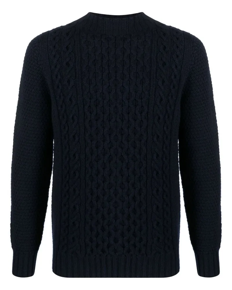 Drumohr  Pullover mit Zopfmuster - Blau Blau