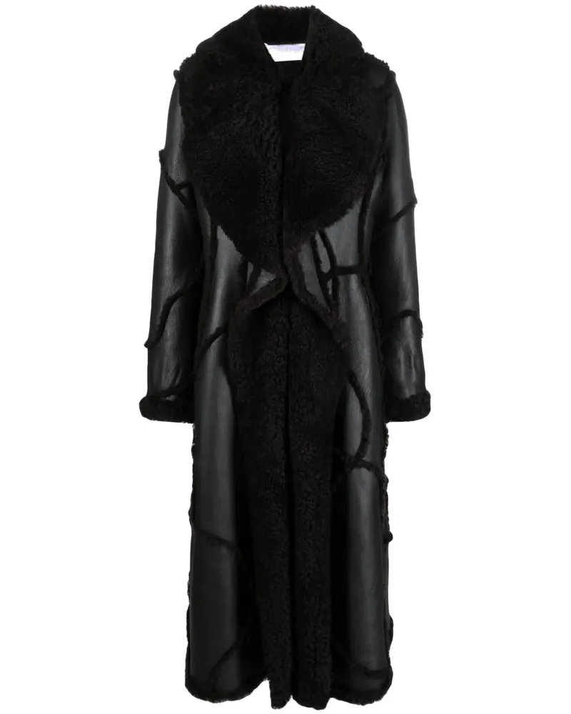 Chloé Mantel mit Shearling-Besatz - Braun Braun