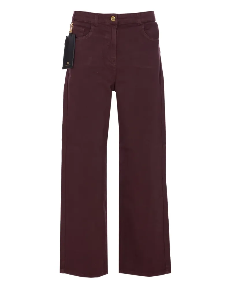 Elisabetta Franchi Kartenetui-Jeans mit Logo-Schild - Rot Rot