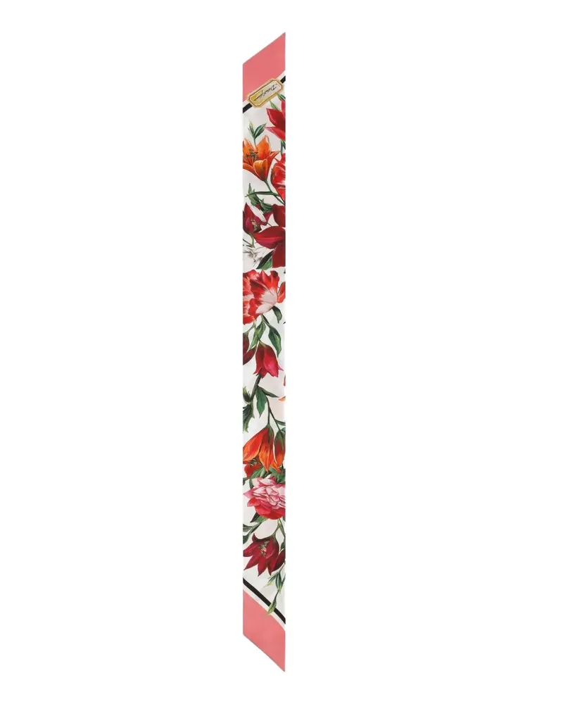 Dolce & Gabbana Schal mit Rosen-Print - Weiß Weiß