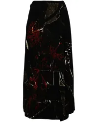 Yohji Yamamoto Cropped-Hose mit grafischem Print Schwarz