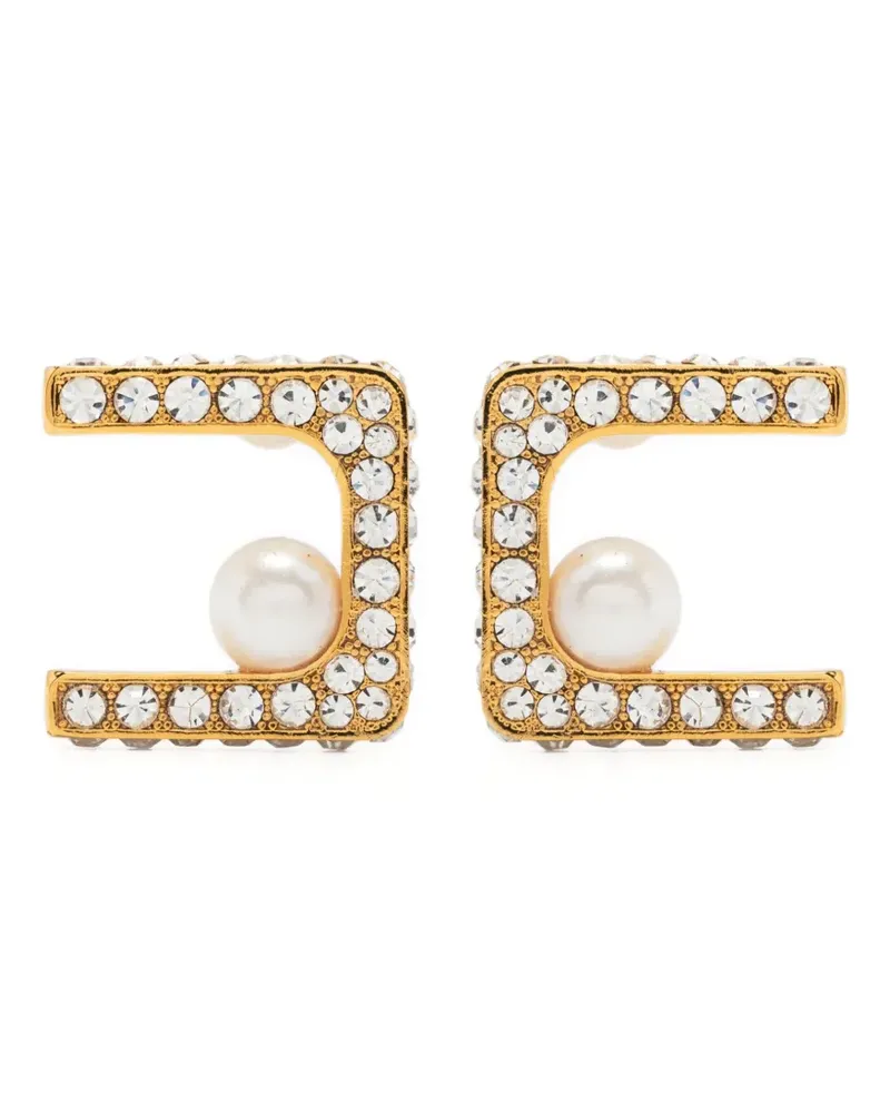 Elisabetta Franchi Ohrringe mit Strass - Gold Gold