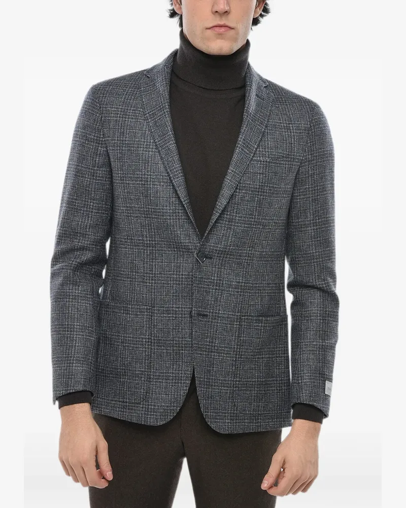 Corneliani check-pattern wool blazer - Grau Grau