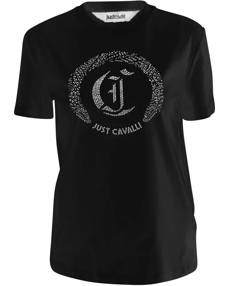 Just Cavalli T-Shirt mit Logo-Verzierung - Schwarz Schwarz