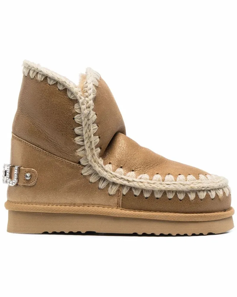 Mou Eskimo Stiefel im Metallic-Look - Nude Nude