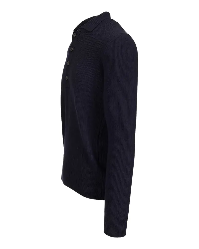 Al Duca D’Aosta 1902 ribbed-knit polo sweater - Blau Blau