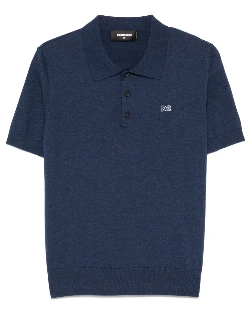 Dsquared2 Poloshirt mit Logo-Patch - Blau Blau