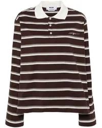 MSGM Gestreiftes Poloshirt Braun