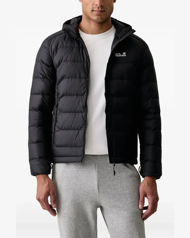 Jack Wolfskin Wild Pass Down quilted hooded jacket - Schwarz Schwarz
