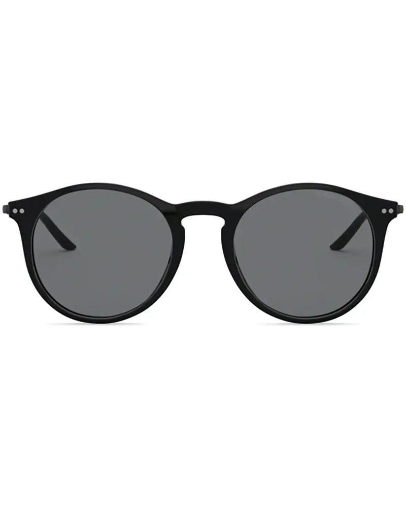 Giorgio Armani Sonnenbrille mit rundem Gestell - Schwarz Schwarz