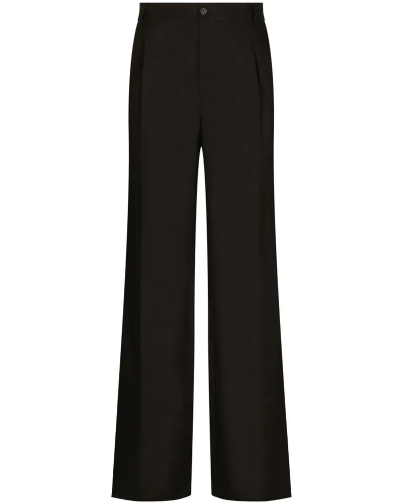 Dolce & Gabbana Wide-Leg-Hose mit Abnähern - Schwarz Schwarz