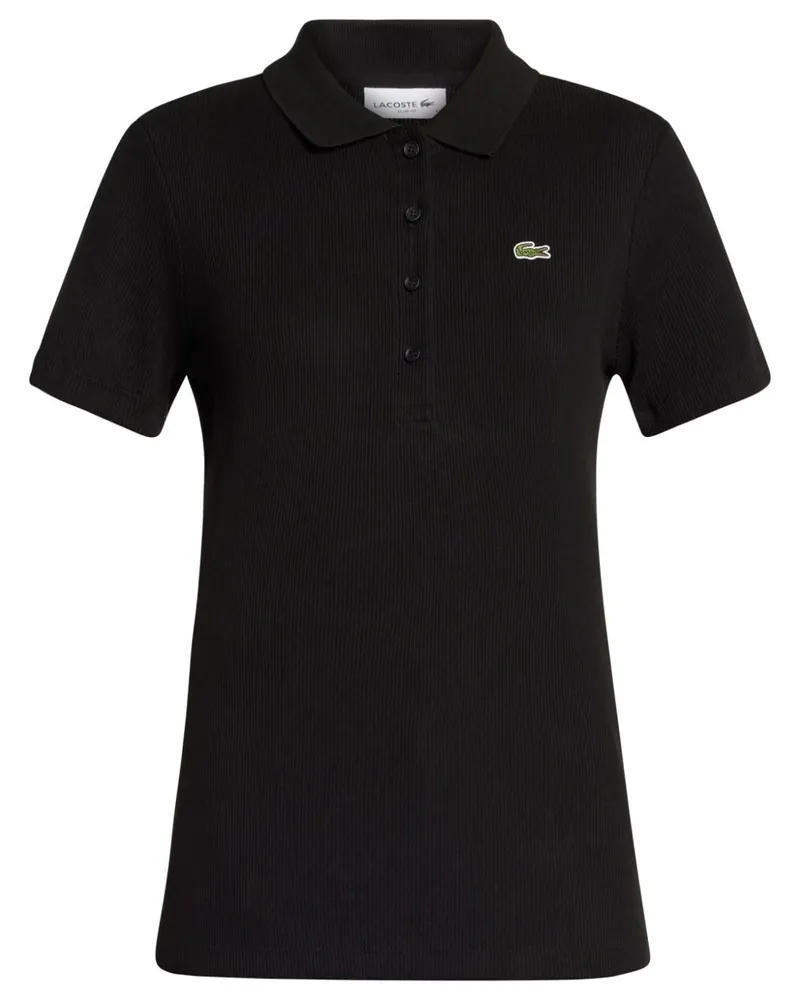 Lacoste Poloshirt mit Logo-Applikation - Schwarz Schwarz