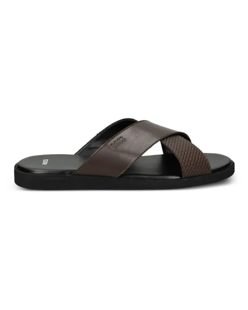 HUGO BOSS crossover sandals - Braun Braun