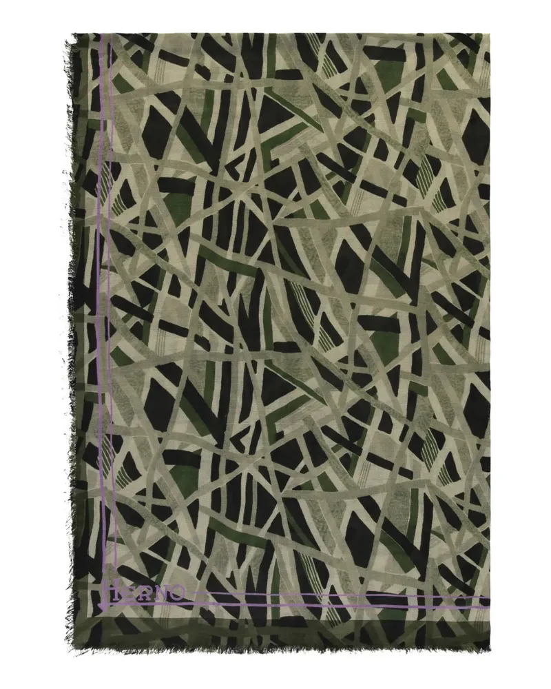 Herno geometric-print scarf - Grün Grün