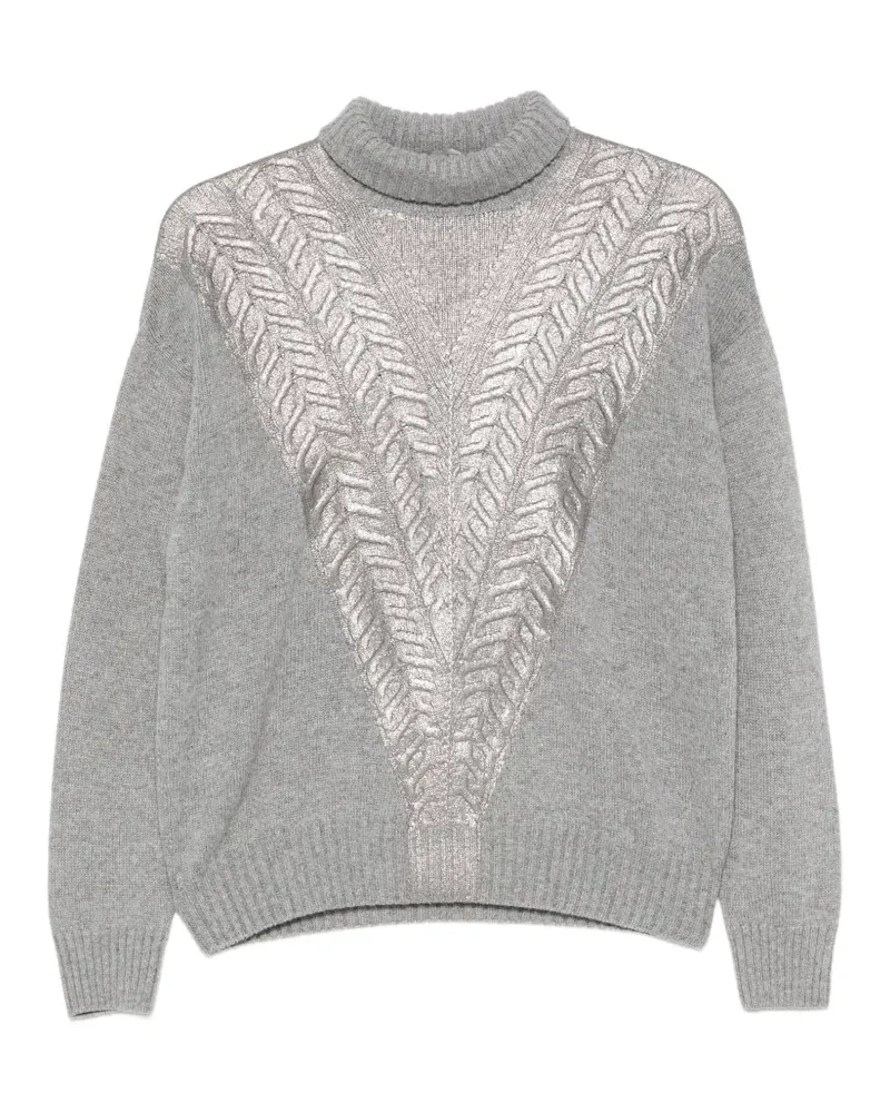 D.EXTERIOR metallic cable-knit sweater - Grau Grau