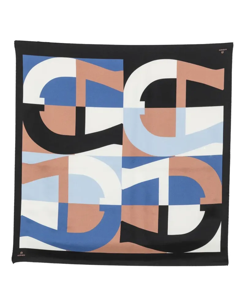 Aigner Schal mit Logo-Print - Schwarz Schwarz