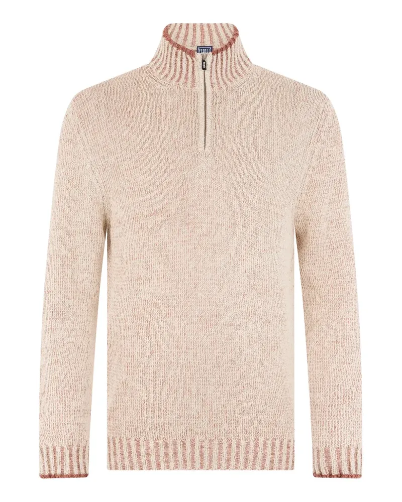 Fedeli quarter-zip marl-knit sweater - Nude Nude