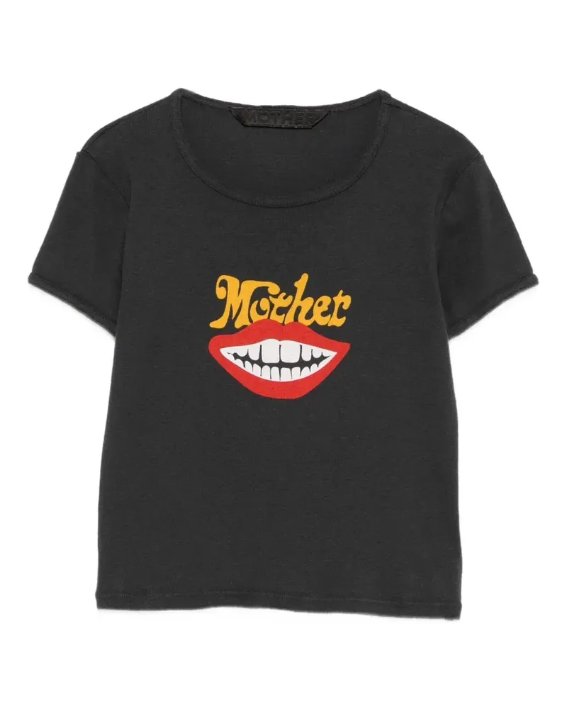 Mother The Itty Bitter Ringer Cropped-T-Shirt mit grafischem Print - Grau Grau