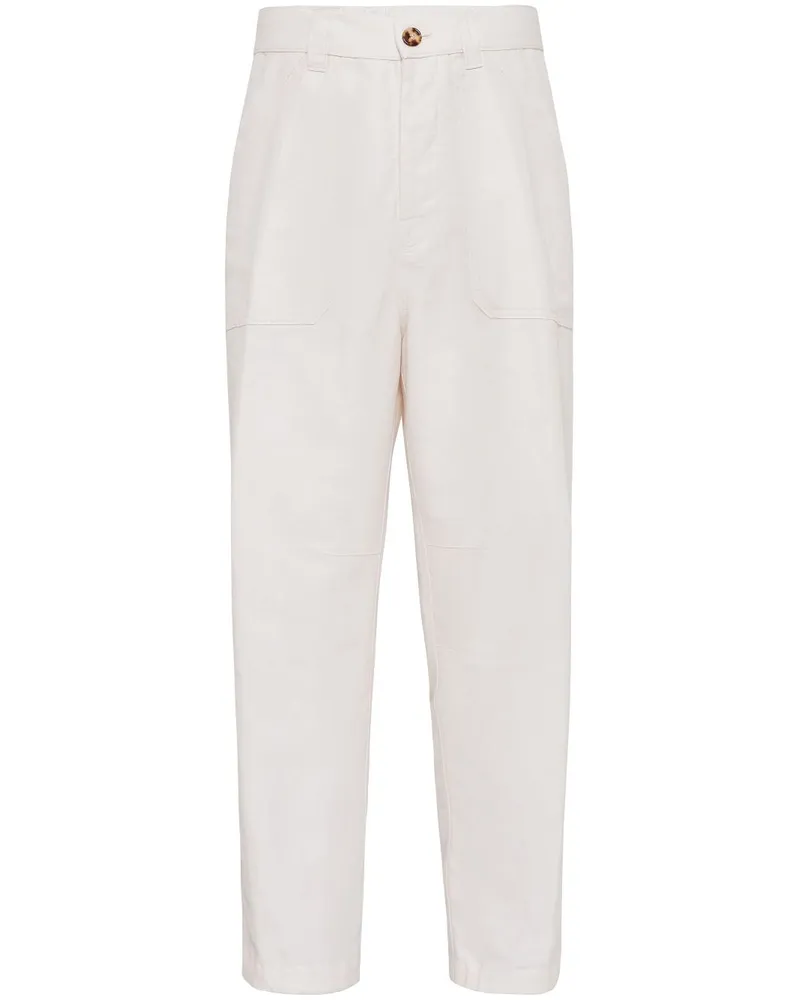 Brunello Cucinelli Drill-Hose - Weiß Weiß