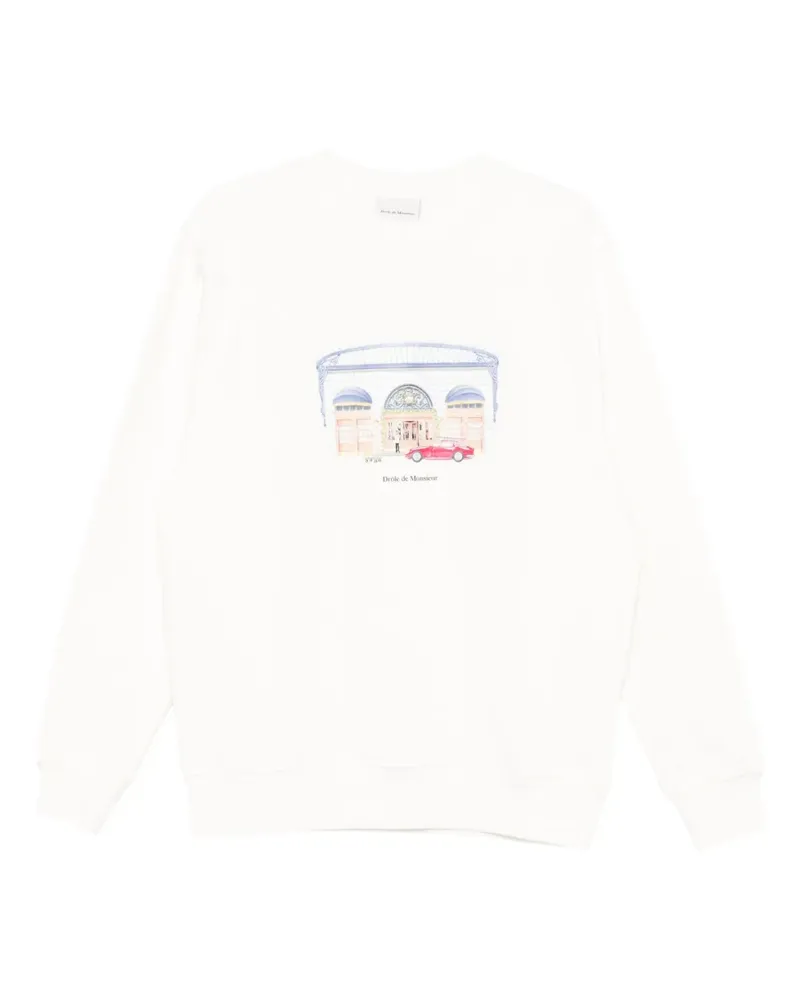 Drôle de Monsieur Sweatshirt mit grafischem Print - Weiß Weiß