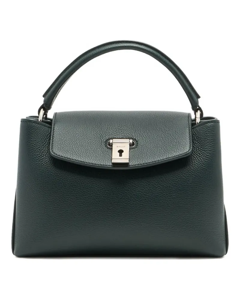 Bally small Lock Me grained leather tote bag - Grün Grün