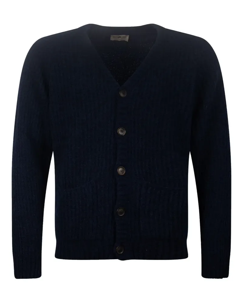 Irish Crone Geknöpfter Cardigan - Blau Blau