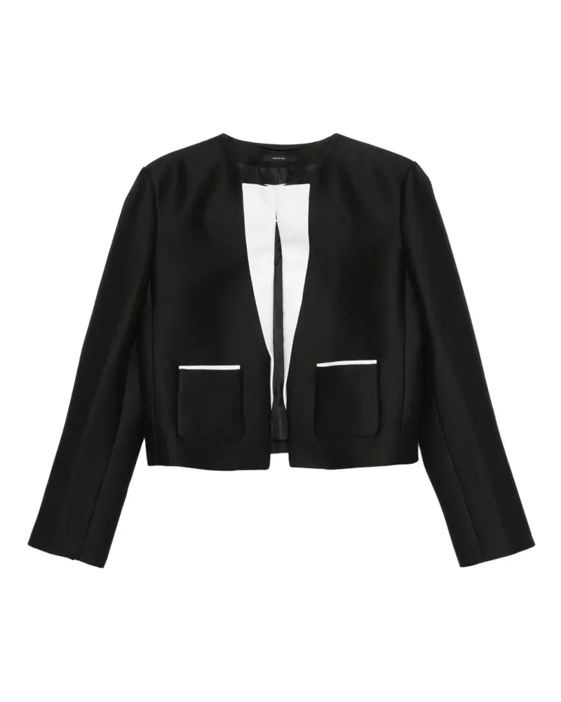 Tom Ford Kragenlose Jacke mit Kontrastdetails - Schwarz Schwarz