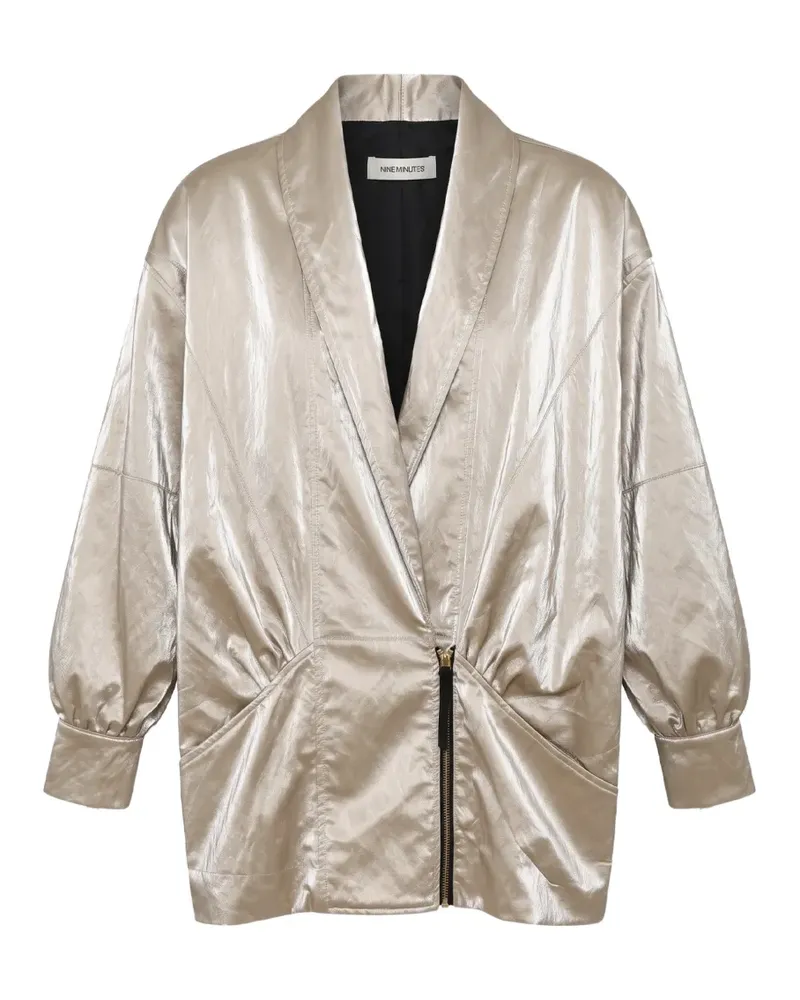 NINEMINUTES The Virgo Spritz Jacke im Metallic-Look mit Reißverschluss - Gold Gold