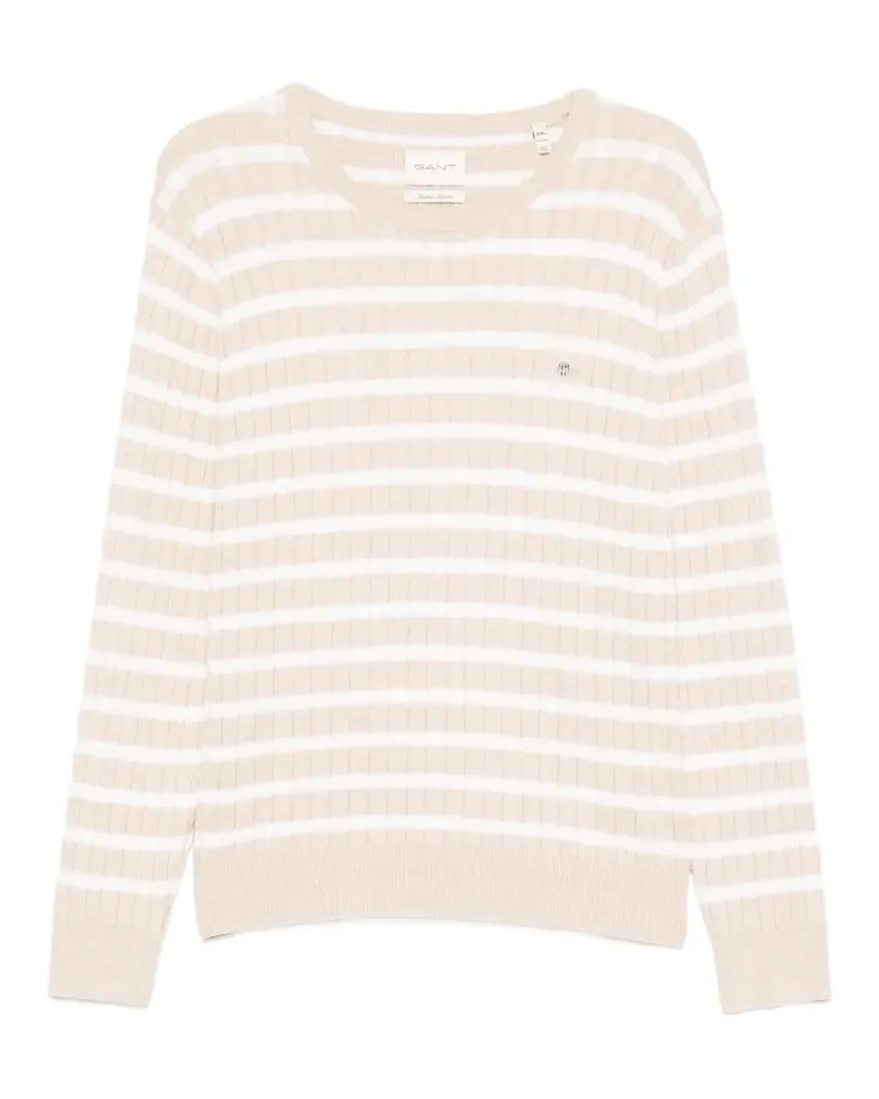 Gant Gestreifter Pullover - Nude Nude