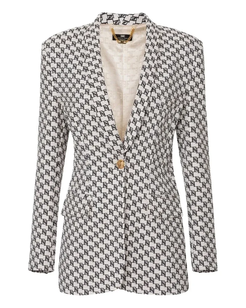 Elisabetta Franchi logo-print blazer - Weiß Weiß