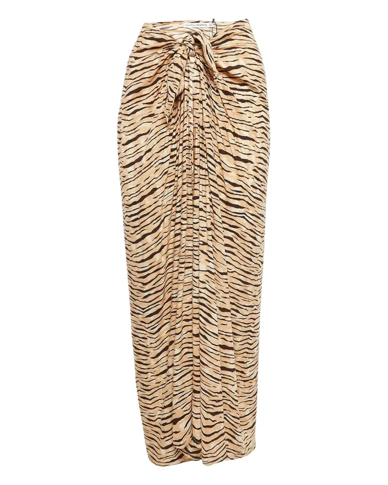 Faithfull The Brand Pre-owned Maxirock mit Zebra-Print - Nude Nude