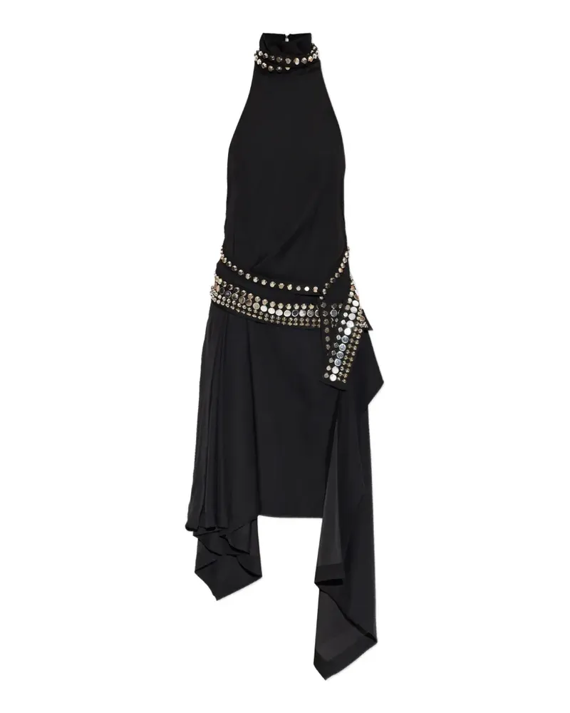IRO Asymmetrisches Veziane Midikleid - Schwarz Schwarz