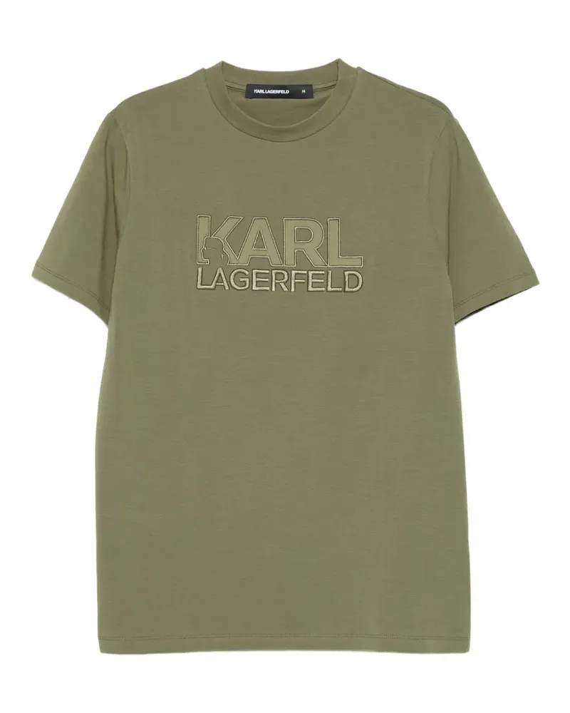 Karl Lagerfeld T-Shirt mit Logo-Stickerei - Grün Grün