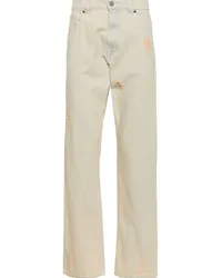 MSGM Halbhohe Straight-Leg-Jeans Nude