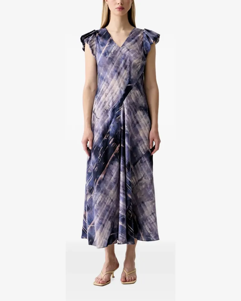 DKNY Batik-Midikleid mit angeschnittenen Ärmeln - Violett Violett