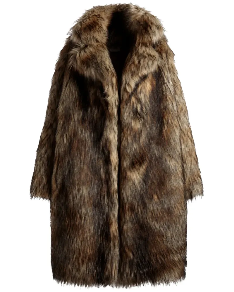 Bally Einreihiger Mantel aus Faux Fur - Braun Braun