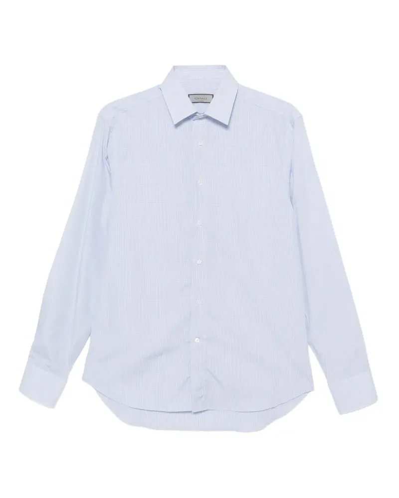 Canali micro-check shirt - Blau Blau