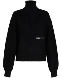 Karl Lagerfeld Rollkragenpullover mit Logo-Stickerei Schwarz