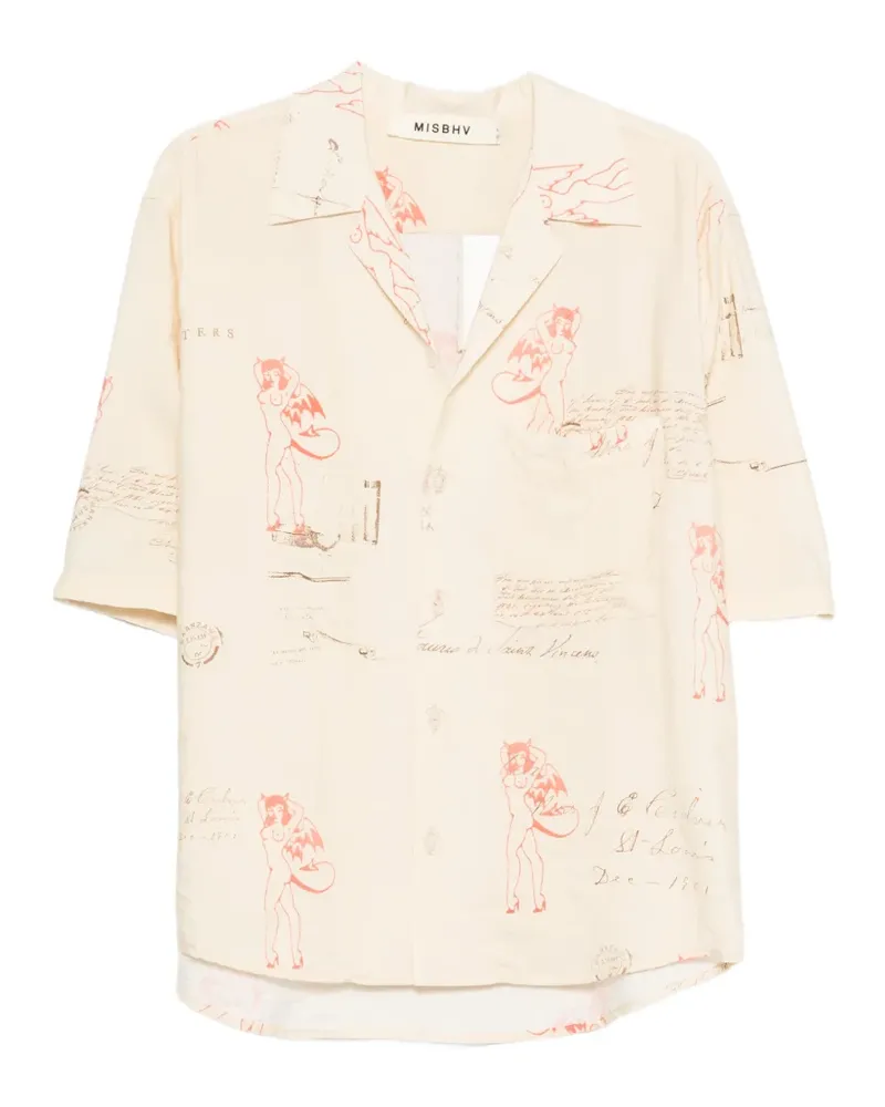 MISBHV Hemd mit Spreizkragen - Nude Nude