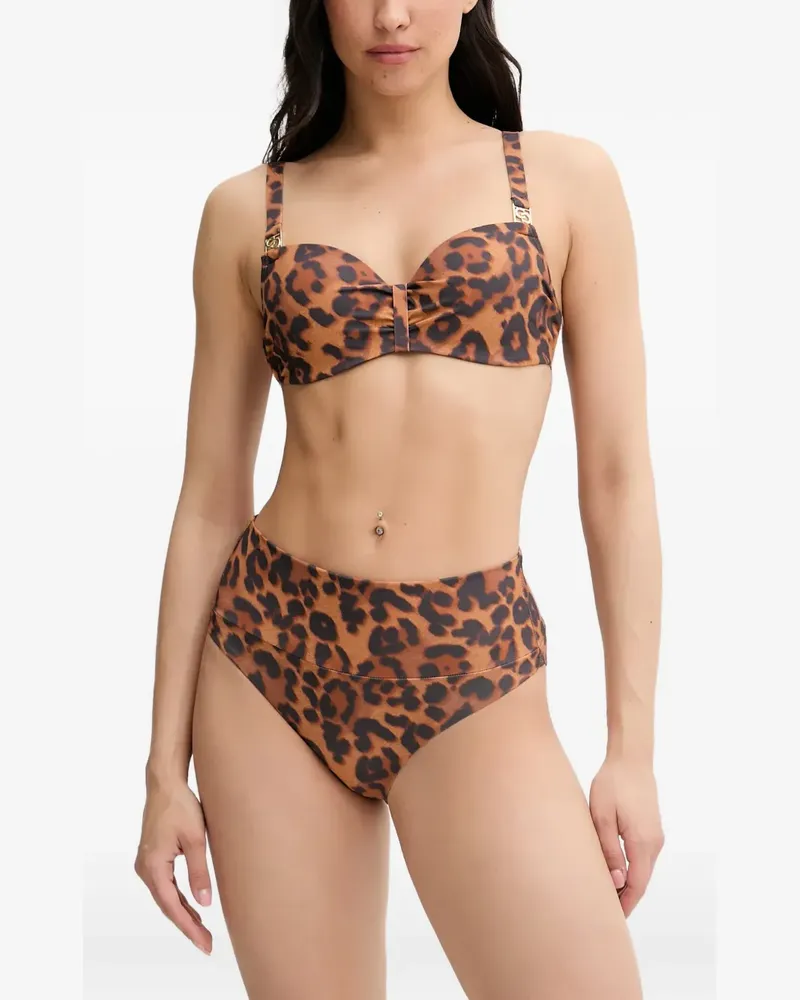 Chantelle leopard-print bikini top - Braun Braun