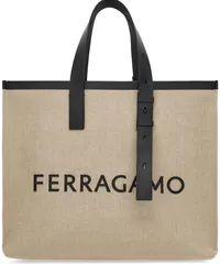 Ferragamo Shopper mit Logo-Prägung Nude